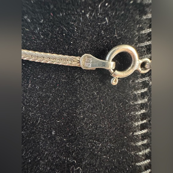 ANTIQUE GERMAN STERLING CARNELIAN EMERLD CUT PENDANT & UNIQUE 18” CHAIN ~13.29g - Picture 6 of 13